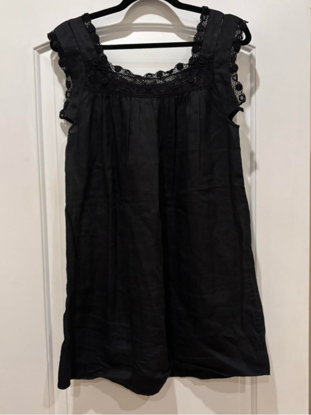 DÔEN Almadia Lace Trim Ramie Shift Minidress - Picture 6 of 8